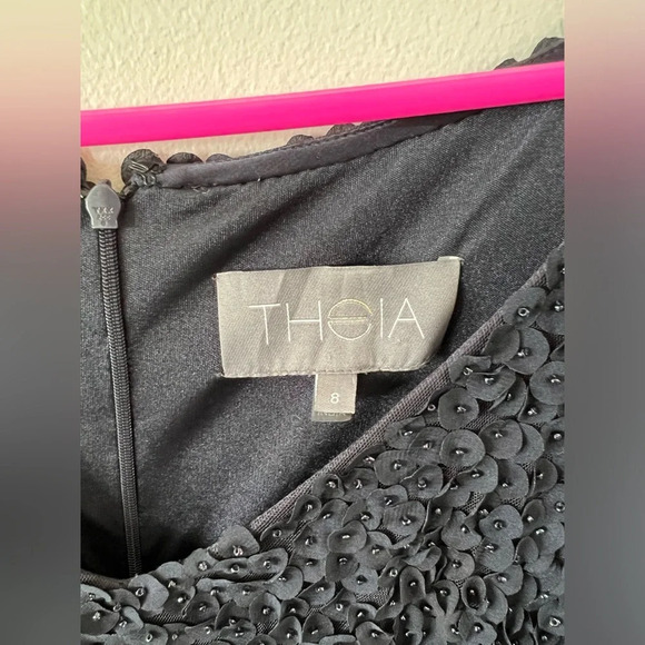 Women’s THEIA Navy Blue Petal Embellished Formal Gown Special Occasion Dress 8 - Picture 7 of 12